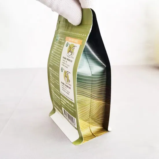 Напечатанная на заказ биоразлагаемая упаковка для чая/кофейный пакет/упаковка с плоским дном и боковой ластовицей